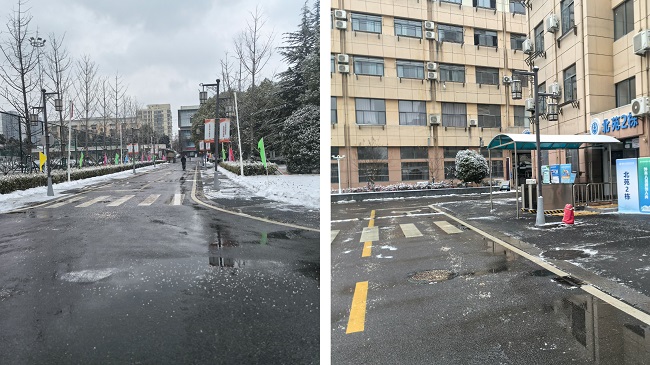 清雪后的校园